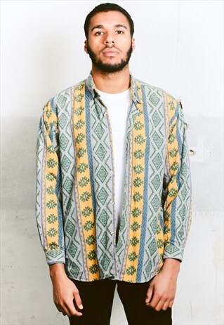 VINTAGE 90S AZTEC FLANNEL SHIRT