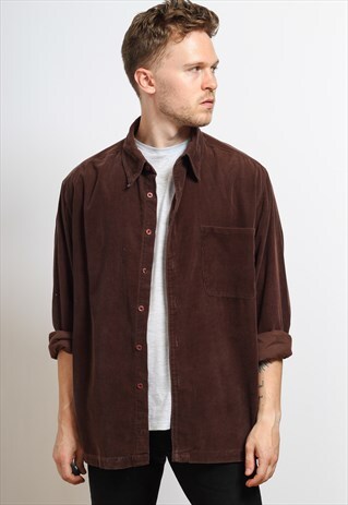 VINTAGE CORDUROY SHIRT BROWN