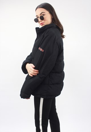 90'S RARE RETRO BLACK PUFFER JACKET
