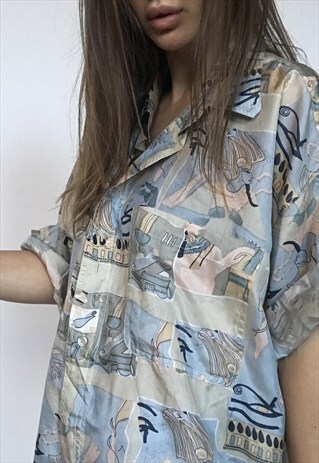 PATTERNED OVERSIZED RETRO VINTAGE UNISEX FESTIVAL SHIRT