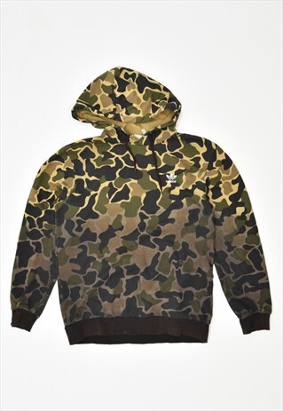 VINTAGE ADIDAS HOODIE JUMPER CAMOUFLAGE KHAKI
