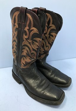 00's Vintage Justin Boots Black Brown Western 
