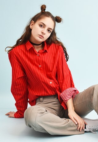 90'S RETRO MARIMEKKO STRIPED PRINT SHIRT TOP