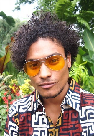 YELLOW AVIATORS SUNGLASSES