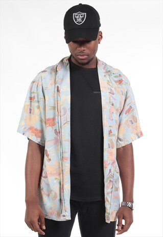 VINTAGE ABSTRACT CRAZY PRINT SHIRT