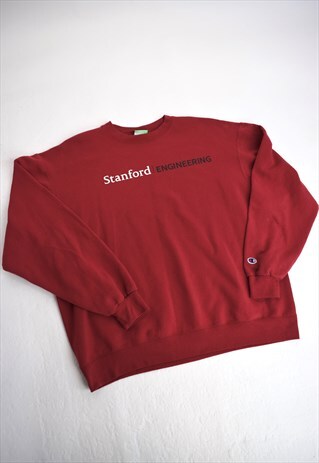 VINTAGE 90S CHAMPION RED 'STANFORD ENGINEERING' SWEATSHIRT
