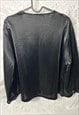 90S BLACK FRILL GOTHIC BLOUSE - XL