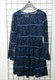 VINTAGE Y2K DRESS BLUE SIZE UK 10-12