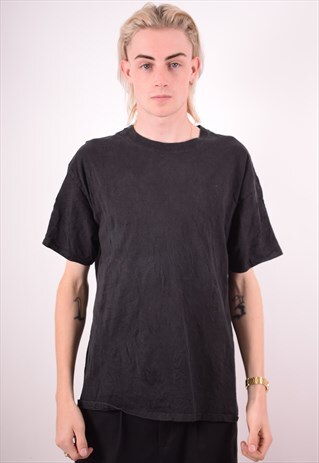 CHAMPION MENS VINTAGE T-SHIRT TOP LARGE BLACK 90S