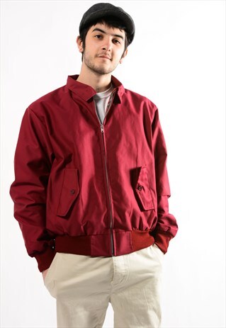 CLASSIC MAROON HARRINGTON JACKET
