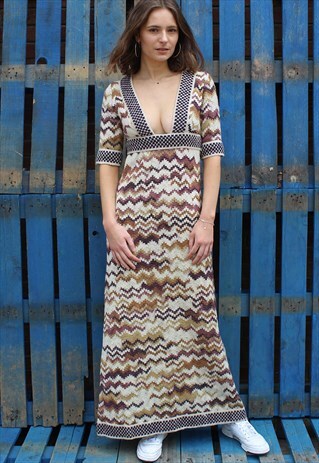 VINTAGE JEAN VARON WOOL MAXI DRESS