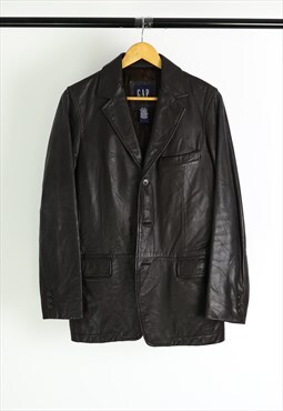 Vintage 90's GAP Leather Jacket in Brown Y2K Streetwear