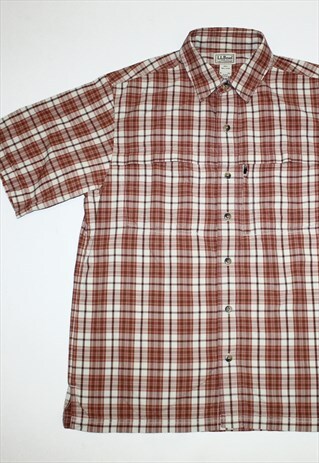 L.L. BEAN PLAID CHECK NYLON TRACKING SHIRT