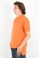 VINTAGE M MEN SHIRT CASUAL SHORT SLEEVED ORANGE RUGBY TOP