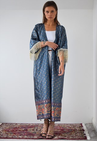 MAXI KIMONO WITH FRINGE