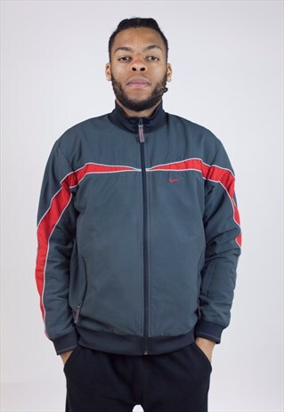 VINTAGE 90'S NIKE GREY/RED SPORTS JACKET