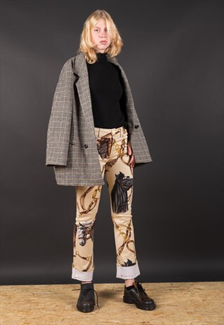 HORSE PRINT FLARED TROUSERS BY DOLCE & GABANNA