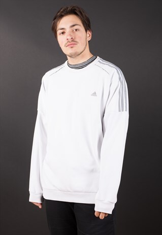 VINTAGE MINIMALISTIC 3 STRIPE ADIDAS CREWNECK SWEATSHIRT