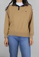 VINTAGE RARE BURBERRY WOOL KNIT JUMPER W LOGO FRONT & COLLAR