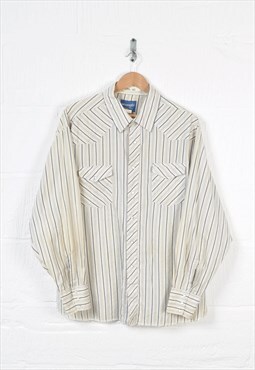 Vintage Wrangler Shirt 90s Striped Long Sleeve XL