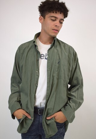 VINTAGE 90S NAUTICA OLIVE GREEN SHIRT