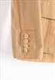 WOMEN'S RALPH LAUREN BEIGE COTTON UNLINED BLAZER 