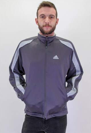 VINTAGE ADIDAS JACKET IN GREY SMALL