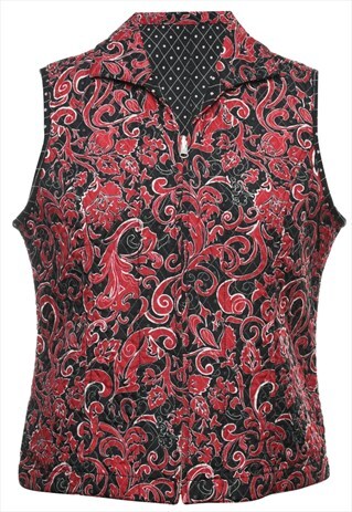 VINTAGE ZIP FRONT WAISTCOAT - L