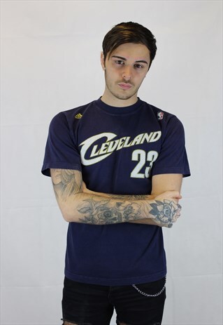 VINTAGE ADIDAS NBA TEE IN NAVY