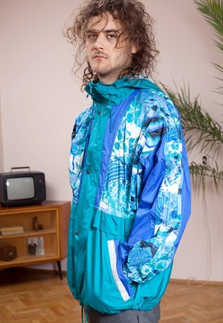 HIP HOP, ABSTRACT PRINT, VINTAGE WINDBREAKER FROM THE 90S