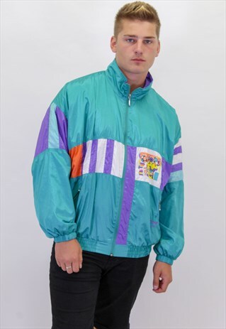 VINTAGE FESTIVAL PATTERN SHELL JACKET