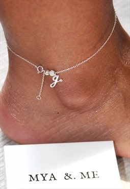 g Initial Anklet 925 Sterling Silver