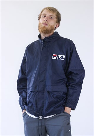 VINTAGE MENS FILA WATERPROOF WINDBREAKER HOODED JACKET