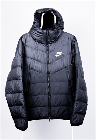 VINTAGE NIKE PUFFER JACKET BLACK MEDIUM