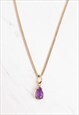 AMETHYST TEARDROP & GOLD VERMEIL