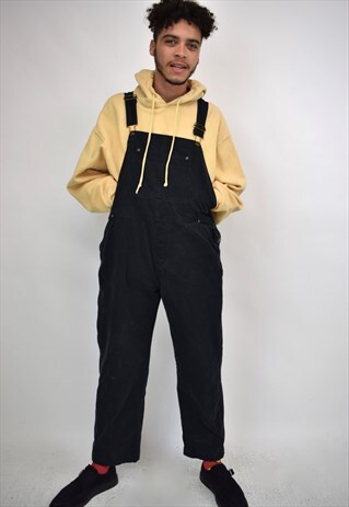VINTAGE 90S BLACK COTTON DUNGAREES