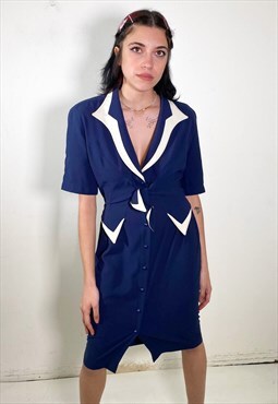 Vintage 90s blue midi dress 
