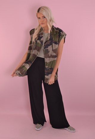 CAMO SLEEVELESS JACKET GRH1428