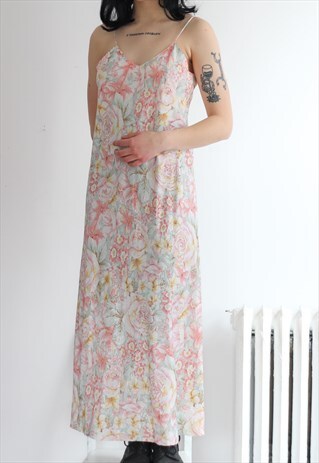 FLORAL SLIP MAXI LONG DRESS