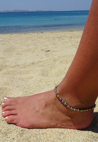 RAINBOW BEADED ANKLET