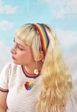 CROCHET RAINBOW PRIDE HEADBAND