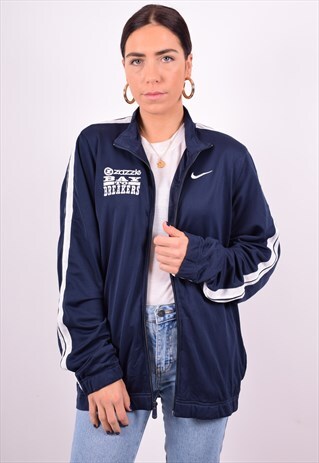 NIKE WOMENS VINTAGE TRACKSUIT TOP JACKET MEDIUM NAVY 90'S