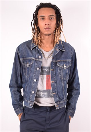 RIFLE MENS VINTAGE DENIM JACKET MEDIUM BLUE 90S