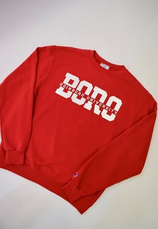 red vintage champion sweater 90s