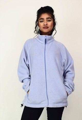 VINTAGE 90'S COLUMBIA LIGHT BLUE FLEECE WITH ZIP