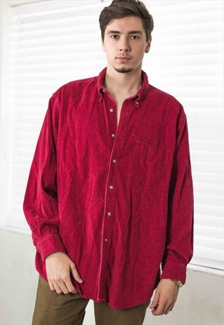 VINTAGE CORDUROY SHIRT 90S XL 18.5