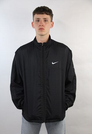 VINTAGE NIKE LIGHT BLACK SPORTS JACKET