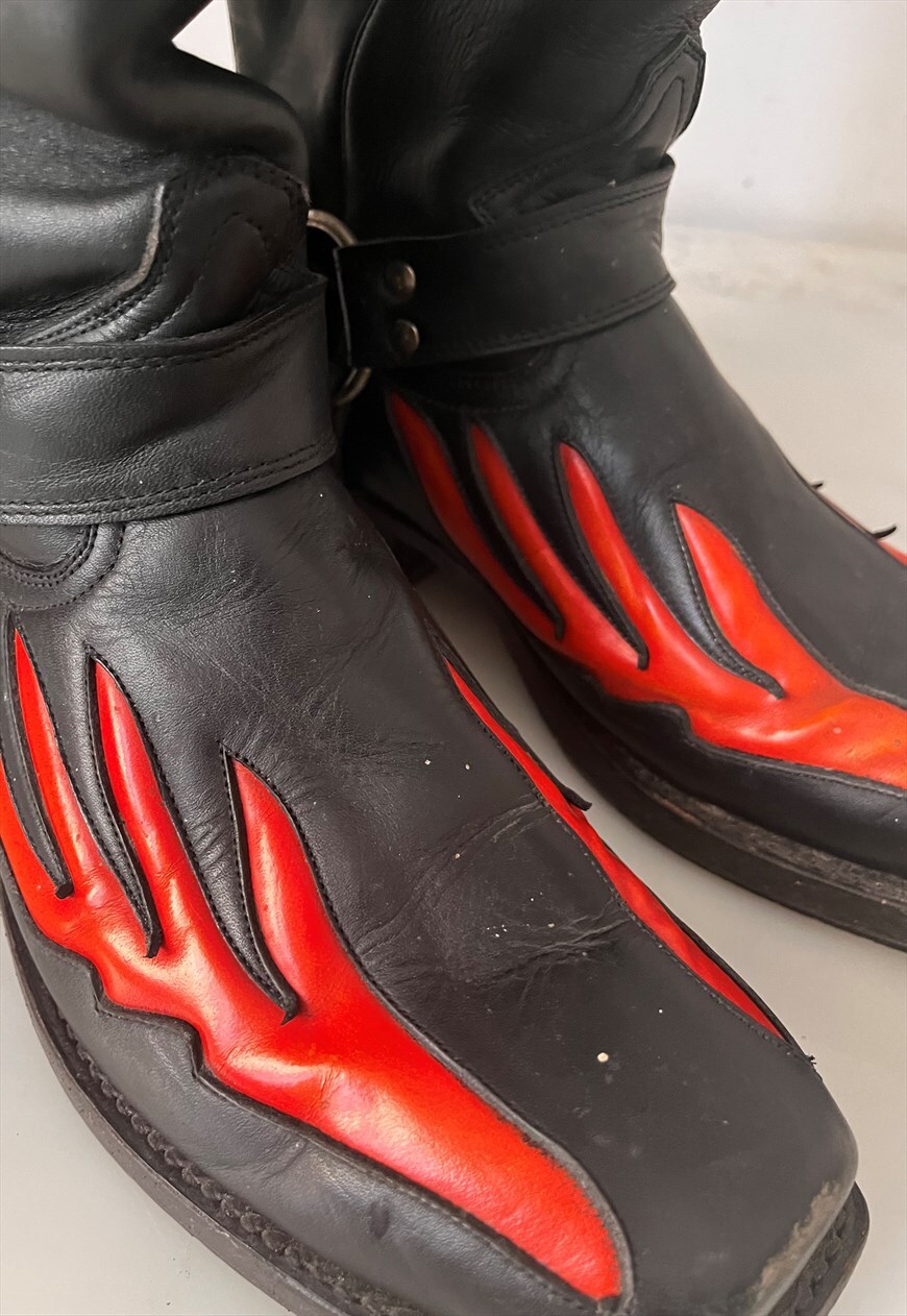 Flame hot sale motorcycle boots