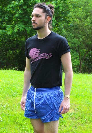 VINTAGE 80S SHINY SPRINTER SPORTS GYM SHORTS LARGE RETRO