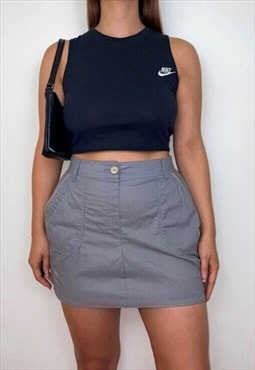 Grey Mini Cargo Skirt